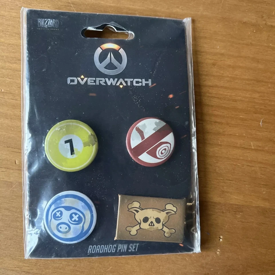 Overwatch Roadhog Pin Set Badge Set Multicolor - 4 Metal Pins - NEW - Image 1 of 2