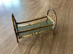 Antique Dollhouse Miniature Gold Gild Bed for Dollhouse Doll - Picture 1 of 7