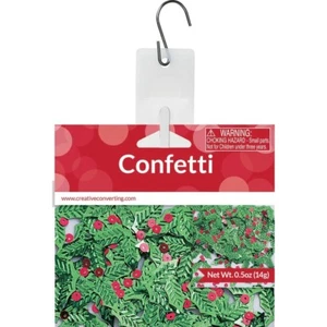 Holly and Berries Foil Confetti .5 oz Christmas - Picture 1 of 2