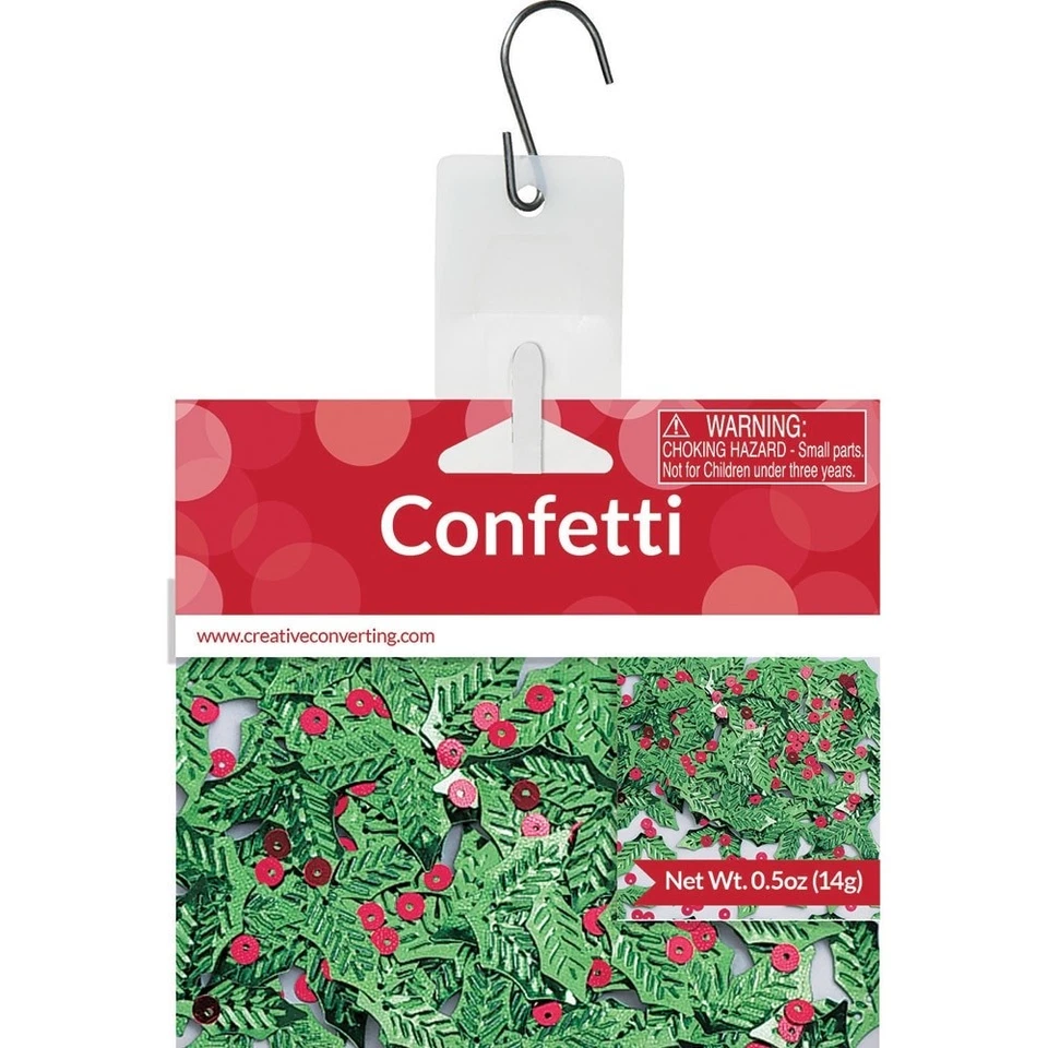 Holly and Berries Foil Confetti .5 oz Christmas - Image 1 of 2