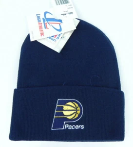INDIANA PACERS NBA VINTAGE NAVY CUFFED KNIT RETRO WINTER BEANIE CAP MÜTZE NEU! - Bild 1 von 2