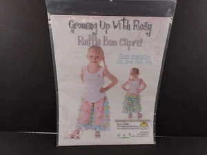 Growing Up With Rosy Sewing Pattern Girls Ruffle Bum Capri Pants Multiple Sizes - Picture 1 of 4