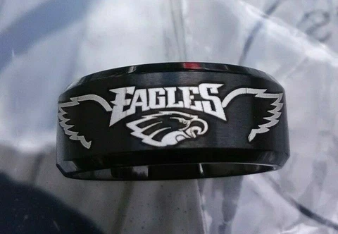 Philadelphia Eagles Football Titanium Ring style #4, sizes 7-13 Cover