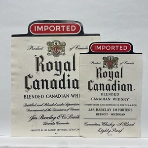 Lot 2 Royal Canadian Whisky Detroit, Michigan Label - Picture 1 of 5