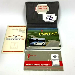 LOT 1991 Pontiac Grand Prix Repair Owner's Manual & Maintenance Booklet w/ Cover - Picture 1 of 11