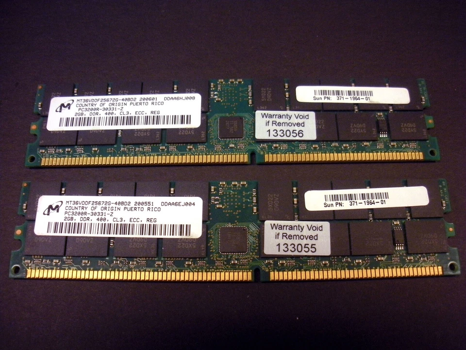 Sun X4231A-Z 4GB (2x 2GB) Memory Kit for X4500 (371-1964) - Image 1 of 1