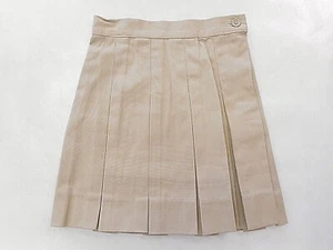 Girls R/K Khaki Box Pleat Uniform Skirt Regular & Plus Sizes 4 - 14 1/2 - Picture 1 of 6