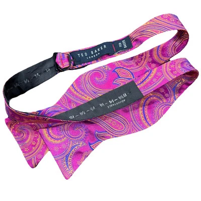 Ted Baker London Fuchsia Pink Floral Silk Bow Tie - Image 1 of 2