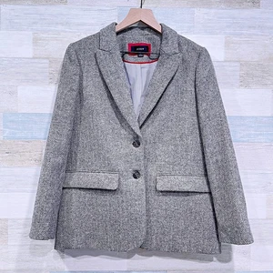 Blazer J CREW Tweed Conjunto de Verano Gris Espiga Inglés Moon Mill Lana Para Mujer 8P - Imagen 1 de 7