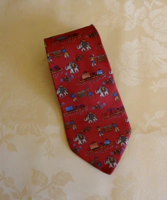 Vintage Salvatore Ferragamo Red Silk Iconic Playful Novelty Print Neck Tie - Image 1 of 4