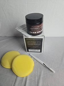 Kit de reparación de cuero bálsamo recolorante de vinilo y cuero marrón oscuro restauración crema - Imagen 1 de 3