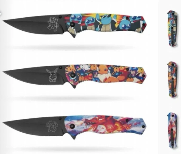 SUPER KNIFE Pokemon Pikachu Charzard Squirtle Eevee Mew2 Gengar Bulbasaur Knife9”pick Only 1