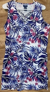 Caribbean Joe Medium Shift Dress Sleeveless Tropical Coverup - Picture 1 of 7