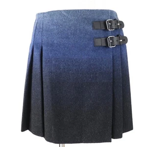 RED VALENTINO Ladies Wrap Skirt Wool Gradient Color Navy Pleated Mini S Size - Picture 1 of 9