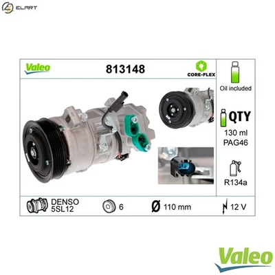 COMPRESSOR AIR CONDITIONING 813148 FOR BMW N46B20E/B20CC/B20CB/B20B 2.0L 4cyl - Image 1 of 4