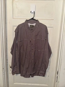 Costas Drake Waterfowl Systems Mens XL Vented Long Sleeve Shirt Burgundy Check - Picture 1 of 3