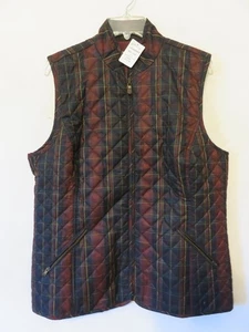 NEW! Orvis Vest Women's Large Plaid Red Blue Purple Sunderland Quilted $119 - Picture 1 of 12