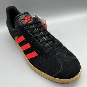 Adidas Originales Gazelle FX2056 2022 Negro Rojo Solar Para Hombre Reino Unido 11 Terrazas Informales - Imagen 1 de 9
