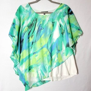 Time Line Womens Tunic Top Sz XL Kimono Sleeve Asymmetrical Hem Overlay - Picture 1 of 10