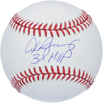 Alex Rodriguez New York Yankees Autographed Baseball with "3x MVP" Inscription - Image 1 of 2