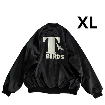 XL Size Stadium Jacket 80S 90S USA Thunderbird Nylon Black White - Image 1 of 4