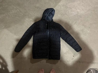 Under Armour Cold Gear Boys Black Hooded Winter Puffer Jacket Youth Sz Large - Image 1 of 4