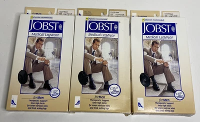 3 Jobst ForMen Grande Pantorrilla Completa Negro Hasta la Rodilla 30-40 mmHg Compresión 115296 Foto 1 de 4