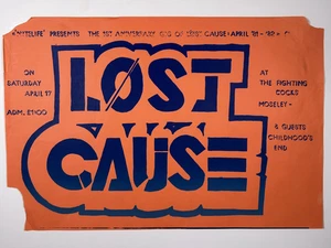 Lost Cause Original Poster Nitelife Anniversary Fighting Cocks Moseley 1982 - Picture 1 of 12