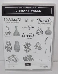 Stampin' Up! Lebendige Vasen 21er Set Photopolymer Stempel Vasen Sätze Wörter - Bild 1 von 4