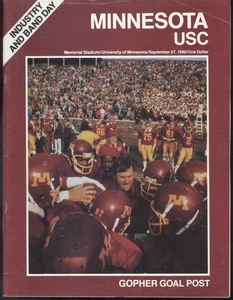 1980 Minnesota Gophers vs USC Football Program: Marcus Allen & Ronnie Lott - Picture 1 of 2