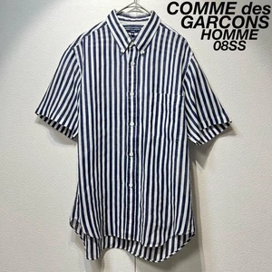 08ss COMME des GARCONS HOMME Linen striped design shirt - Picture 1 of 11