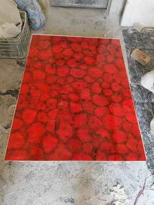 Red Agate Dining Table Top | Agate Geode Countertop | Agate Stone Center Top | - Image 1 of 4