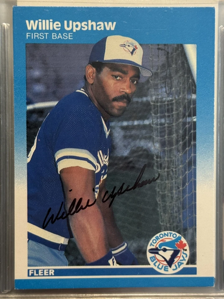 1987 FLEER #239 Willie Upshaw TORONTO BLUE JAYS SIGNED AUTOGRAPH AUTO - Image 1 of 2