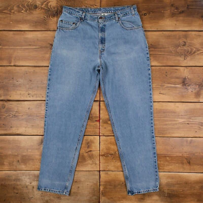 Vintage Levis 545 Jeans 36 x 34 USA Made 90s Stonewash Tapered Blue Brown Tab - Image 1 of 4