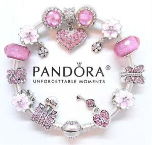 Enamel Pink Fashion Charm Bracelet with Charms for sale | eBay