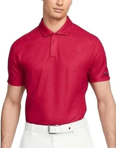 Nike Dri-FIT ADV Tiger Woods Men's Golf Polo Shirt - Men's Size XL Red Black - Picture 1 of 6