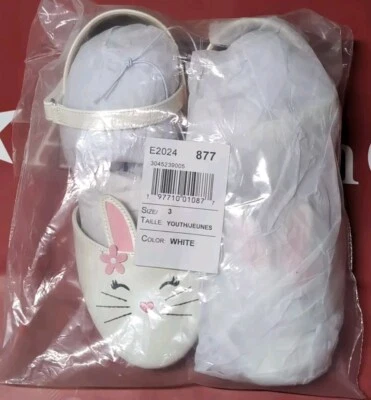 Gymboree Easter Bunny Rabbit Mary Jane Ballet Shoes Girls Size 3 Youth NEW - Image 1 of 4