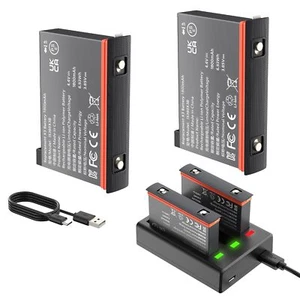 360 x3 Battery 2Packs Replacement Batteries with Charger Hub Fast - Picture 1 of 5