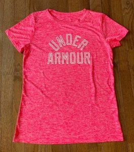 Under Armour Women's Neon Pink Athletic Short-Sleeve Logo T-Shirt, Size Small - Picture 1 of 3