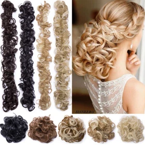 Extensiones de cabello flexible envolvente desordenado moño updo moño suave como humano - Imagen 1 de 26