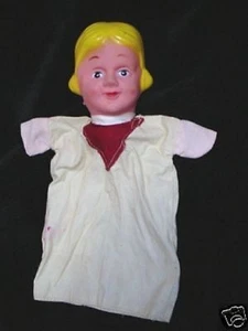 VINTAGE GIRL-Boy Blonde Hair HAND PUPPET - Picture 1 of 1