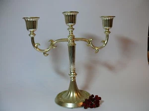 CANDELABRA 3 CANDLE HOLDER METAL MADE SILVER PLATED - Picture 1 of 6