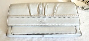 COACH Long White Smooth Leather Wallet Coin Holder, Slips, Cards - Picture 1 of 13