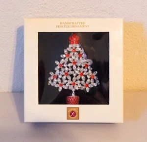 Dillard's Trimmings Handcrafted Pewter Christmas Tree Ornament w/Box 4.25" - Picture 1 of 4