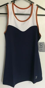 Sofibella Full Back Racer Tank (AP06) Navy&White with Copper Trim(AP Collection) - Picture 1 of 3