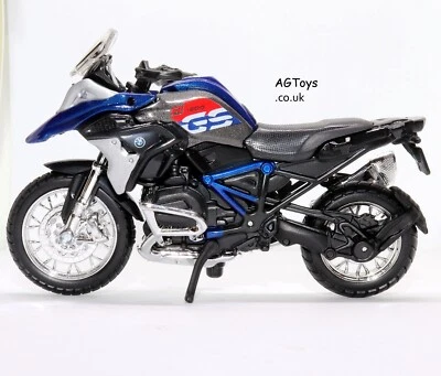 Maisto BMW R 1200 GS 2017 Black/Blue Scale 1:18 Model Toy Motorcycle Motor Bike - Image 1 of 4