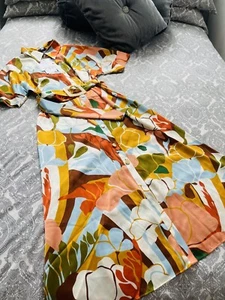 ZARA KAFTAN SHIRT DRESS SATIN BELTED SIZE XS BLOGGERS FAV ON TV - Picture 1 of 12