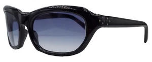 Vintage Black Oval Horn-Rimmed Sunglasses France W/ NEW LENSES! - Picture 1 of 6