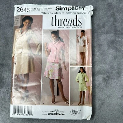 Simplicity 2645 Sewing Pattern Sz 14–22 Jacket & Skirt Suit Officecore Y2K - Image 1 of 4