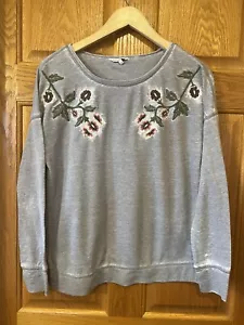 Camisa Boho Mujer BS31 Lucky Brand Gris Bordada Floral Envejecida Pequeña - Imagen 1 de 3